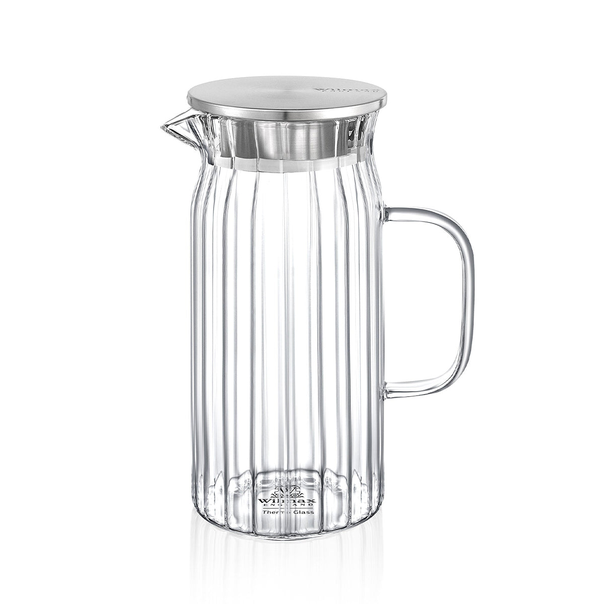 Wilmax Karaffe 1500 ml Thermoglas mit Edelstahl Deckel Transparent WL-888220/A