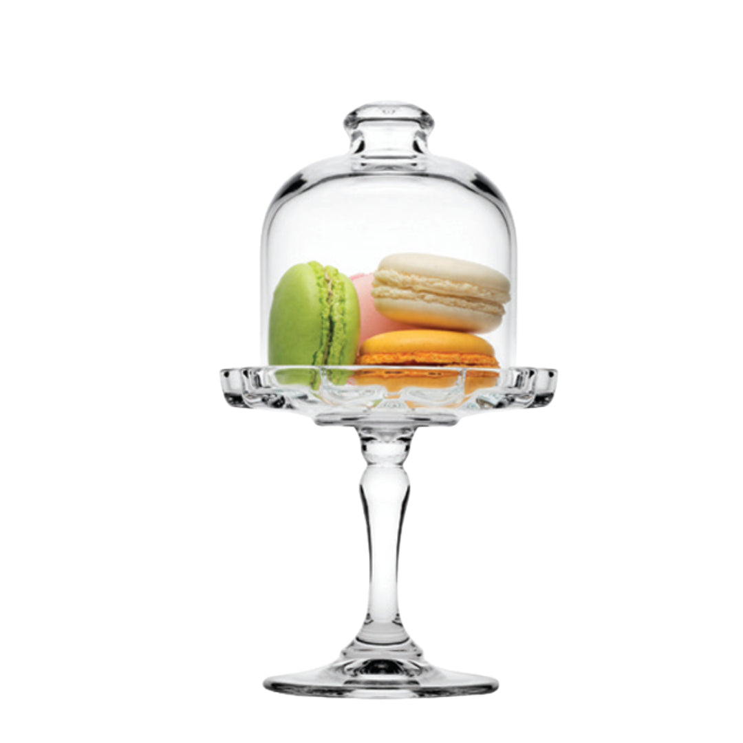 Pasabahce Mini Patisserie Servierplatte mit Fuß und Haube - 1-tlg.