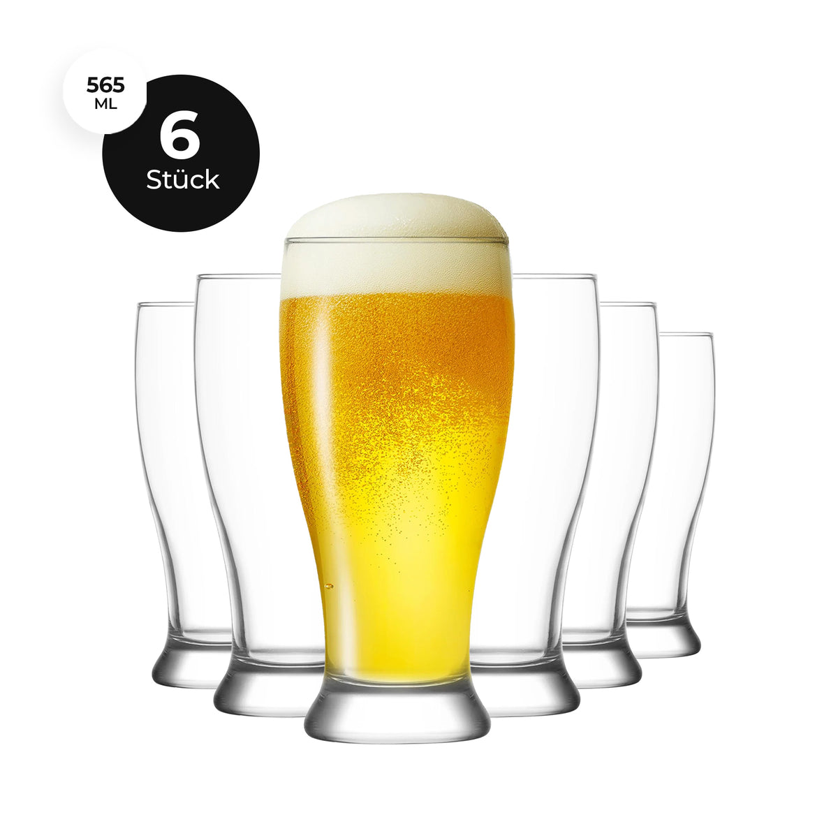 LAV Brotto Biergläser - 565 ml - 6er Set - Moment der Nutzung - Alle Teile