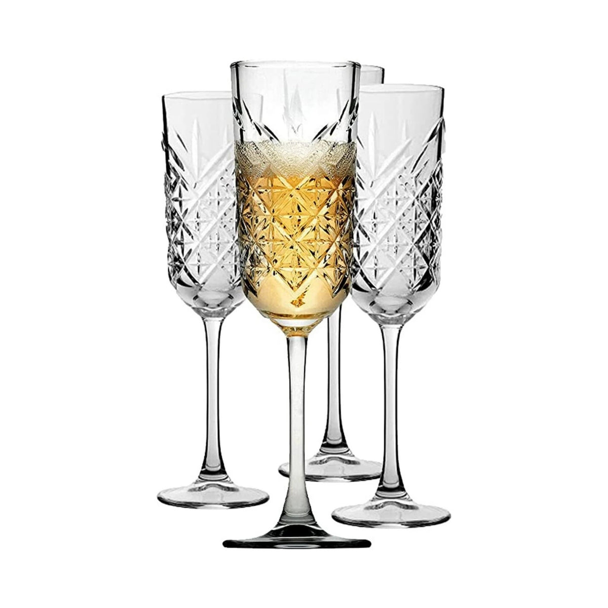 Pasabahce Timeless Sektgläser - Kristall Champagner Flute 175 ml - 4er Set - Alle Teile