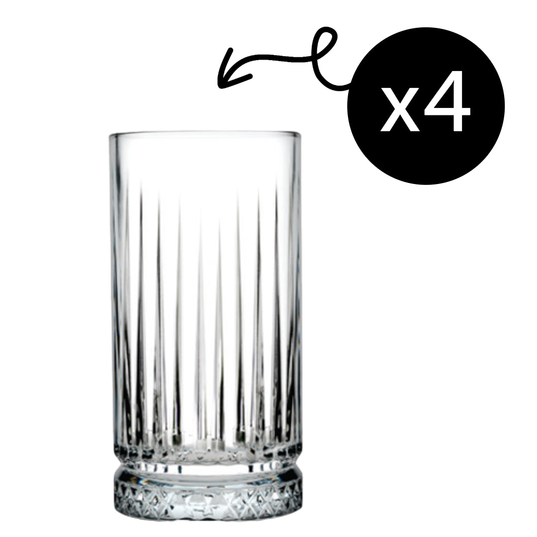 Pasabahce Elysia Longdrinkgläser - 4er Set, 445 ml