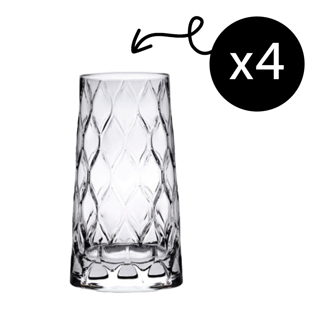 Pasabahce Leafy Longdrinkgläser - 4er Set, 450 ml