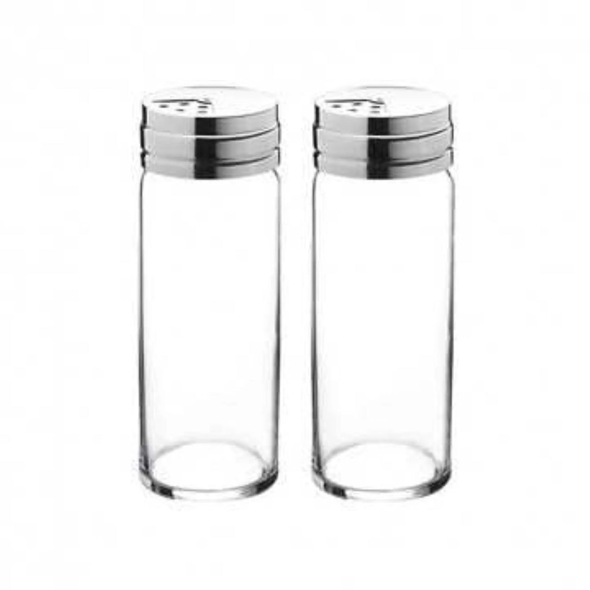 Pasabahce Basic 2er Salz- & Pfefferstreuer 240 ml - Glasbehälter mit Edelstahldeckel - Doppelset